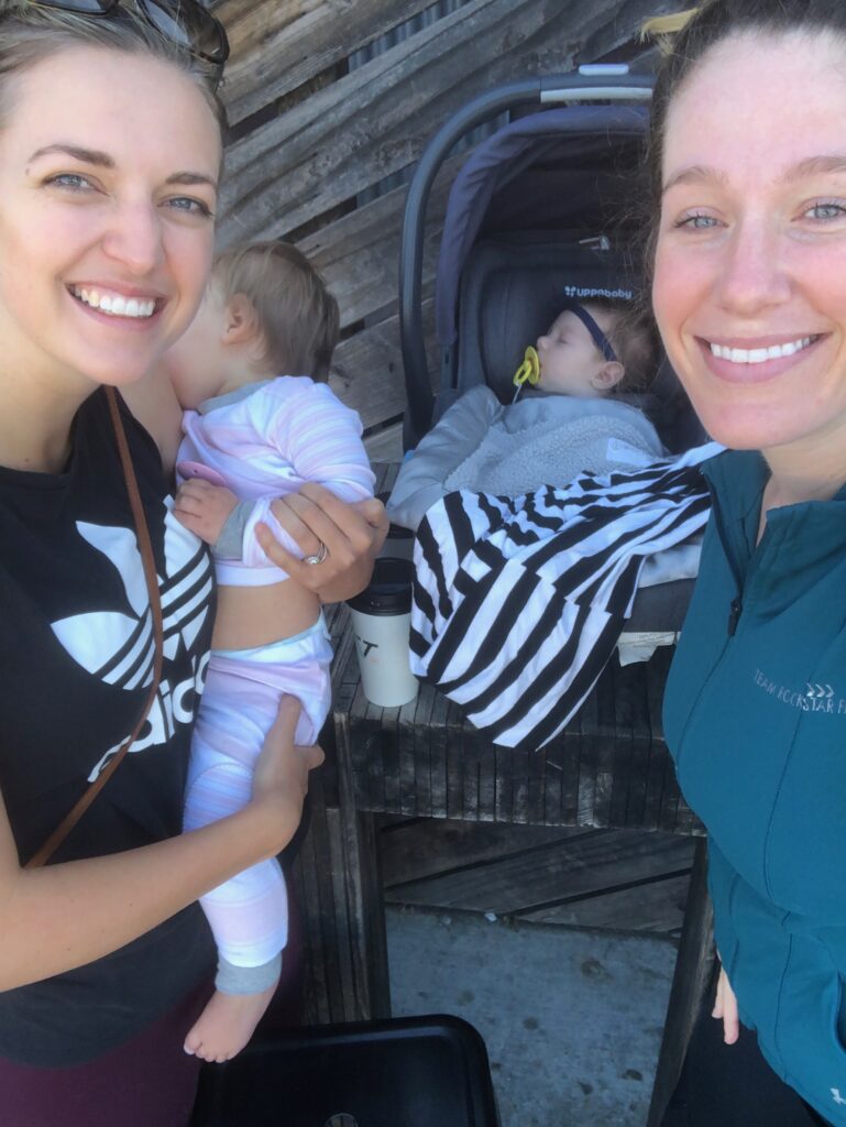 2 new moms meeting up for a walk